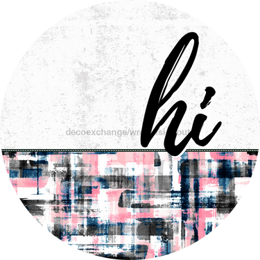 Pink And Black Door Hanger Dco-01612-Dh 18’ Round Wood